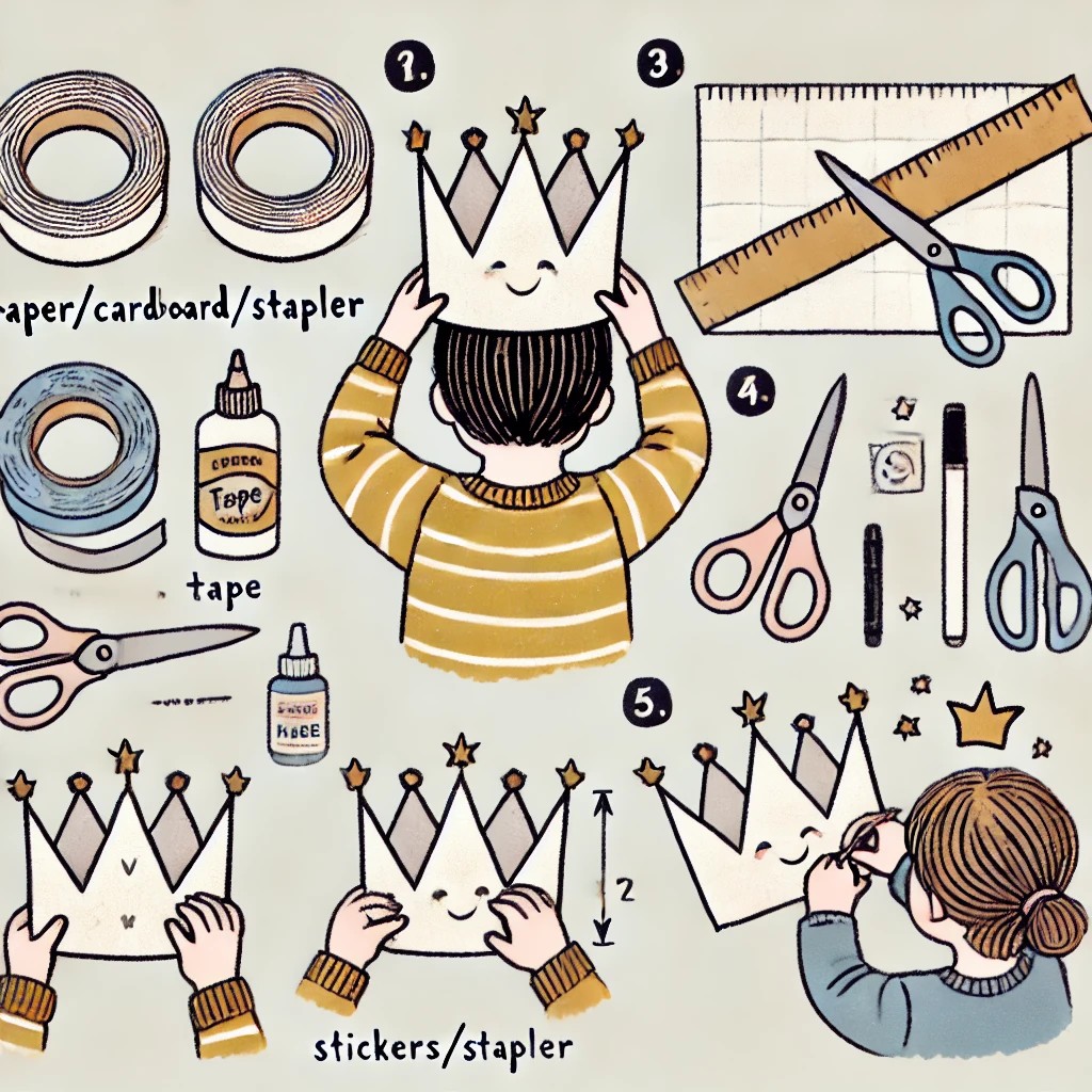 Image showing instructions on how to make a paper crown