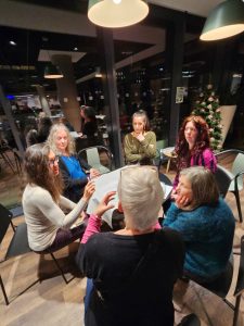 Women sitting around a table